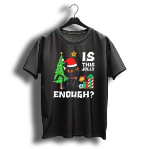 Is This Jolly Enough Funny Black Cat Christmas Tree Gift T-Shirt