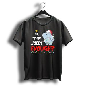 Is This Jolly Enough Hippopotamus Santa Christmas Lights T Shirt