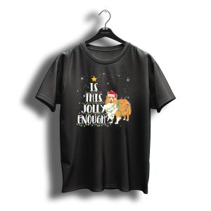 Is This Jolly Enough Sheltie Santa Christmas Tree Lights T-Shirt
