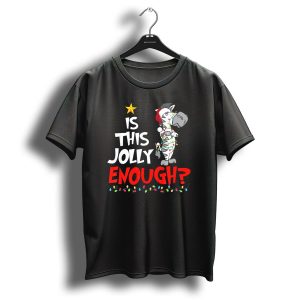 Is This Jolly Enough Zebra Santa Hat Christmas Lights T Shirt