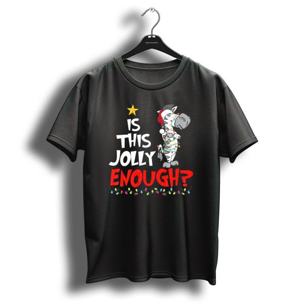 Is This Jolly Enough Zebra Santa Hat Christmas Lights T Shirt 1 t shirt 1