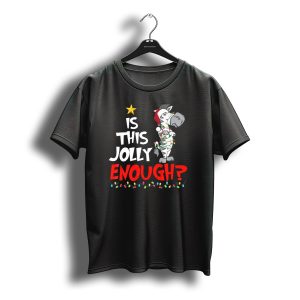 Is This Jolly Enough Zebra Santa Hat Christmas Lights T-Shirt