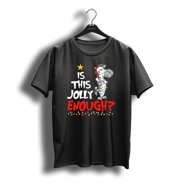 Is This Jolly Enough Zebra Santa Hat Christmas Lights T Shirt t shirt 1