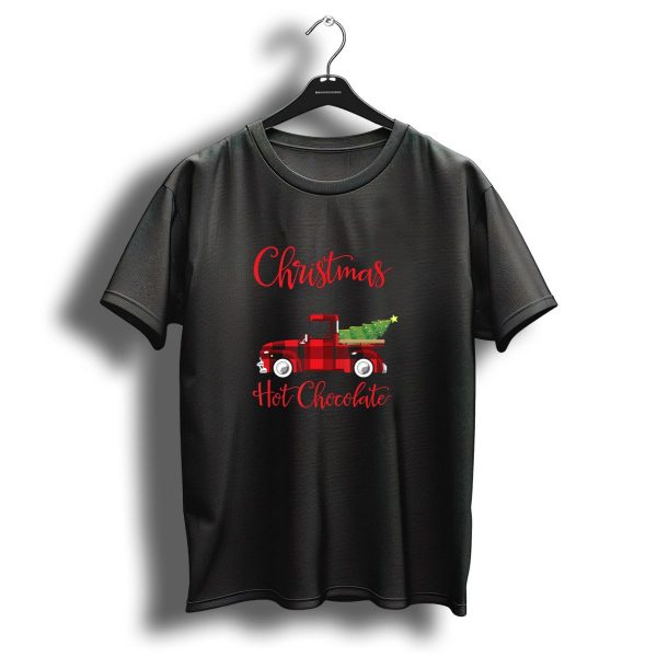 Its A Christmas Movies And Hot Chocolate Kind Of Day Plaid Truck Christmas Tree T Shirt 1 t shirt 1
