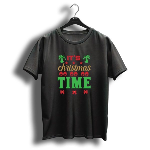 Its Christmas Time Palm Trees Stars Red And Green Bow Ornaments T Shirt 1 t shirt 1
