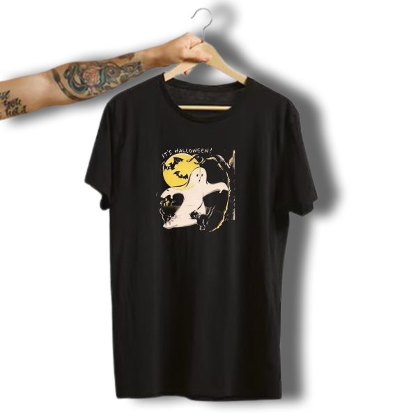 Its Halloween Ghost Moon And Bats T Shirt t shirt 1