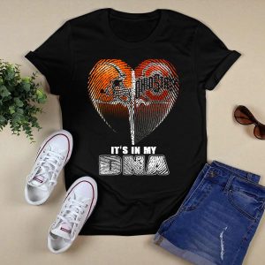 It's In My Dna Ohio State Buckeyes Cleveland Browns Heart Fingerprint T Shirt