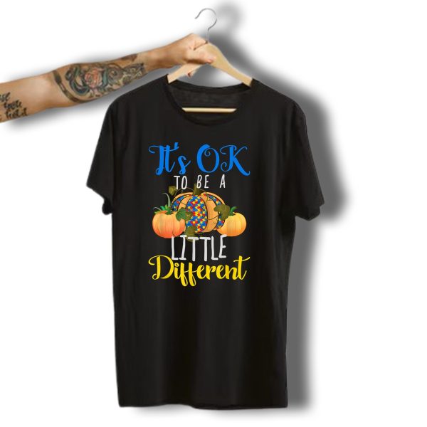 Its Ok To Be A Little Different Halloween Autism Pumpkin T Shirt t shirt 1