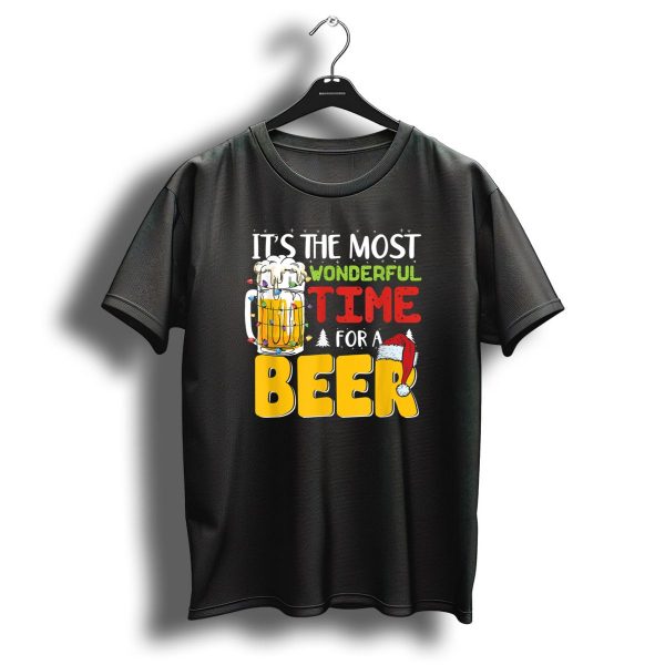 Its The Most Wonderful Time For A Beer Christmas Mug Santa Hat T Shirt 1 t shirt 1