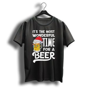 Its The Most Wonderful Time For A Beer Christmas Santa Hat Mug Lights T Shirt
