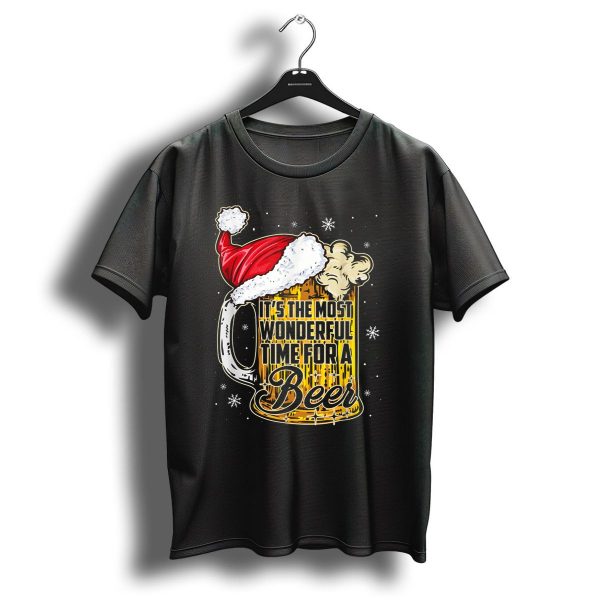 Its The Most Wonderful Time For A Beer Santa Hat Christmas Mug T Shirt 1 t shirt 1