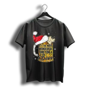 It'S The Most Wonderful Time For A Beer Santa Hat Christmas Mug T-Shirt