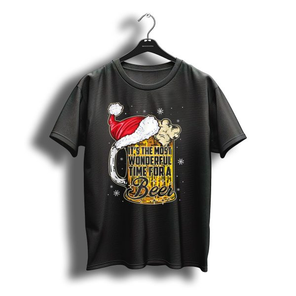 Its The Most Wonderful Time For A Beer Santa Hat Christmas Mug T Shirt t shirt 1