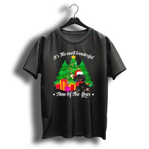 It's The Most Wonderful Time Of The Year Dachshund Christmas Tree Santa Hat T Shirt
