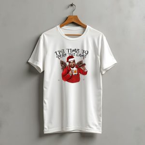 Its Time To Play The Game Christmas Santa Claus With Beer Mug T-Shirt