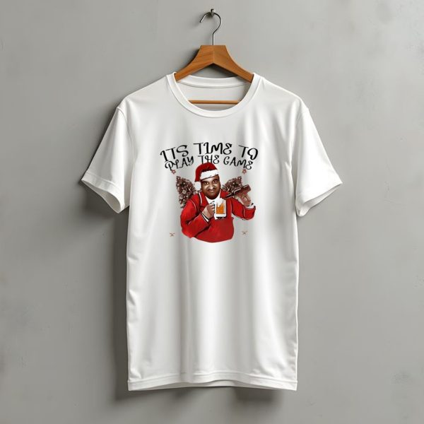 Its Time To Play The Game Christmas Santa Claus With Beer Mug T Shirt t shirt 1