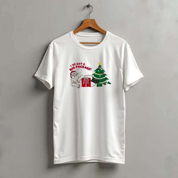 Ive Got A Big Package Santas Tree Smash Ugly Christmas T Shirt t shirt 1