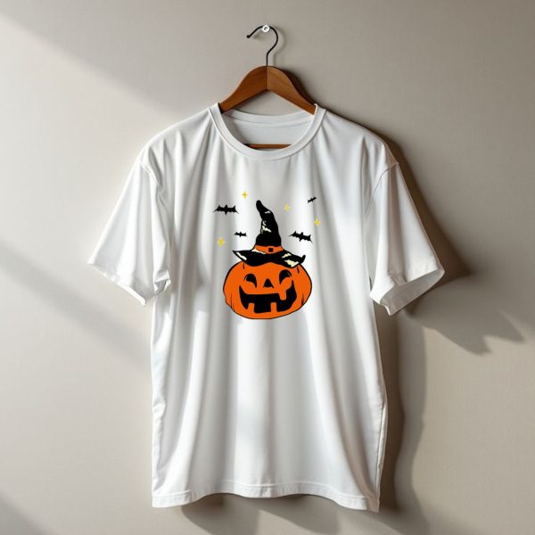 Jack O Lantern Witch Hat Bats Stars Halloween t shirt 1