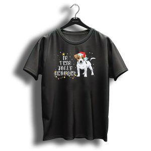 Jack Russell Santa Is This Jolly Enough With Christmas Lights And Star T Shirt