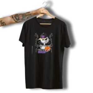 Jack Skellington Fear The Huskies Halloween Washington Pumpkin T-Shirt