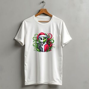 Jack Skellington Grinch Split Face Christmas T-Shirt