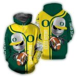 Jack Skellington Hold Ball Oregon Ducks All-Over Print Hoodie