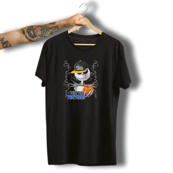 Jack Skellington Pitt Panther Halloween Pumpkin Fear The Panthers T Shirt t shirt 1