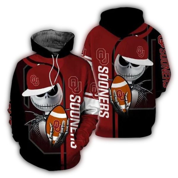 Jack Skellington The Nightmare Before Christmas Oklahoma Sooners AOP Hoodie 1 1