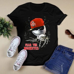 Jack Skellington Wearing Ohio State Buckeyes Hat Fear The Buckeyes T Shirt