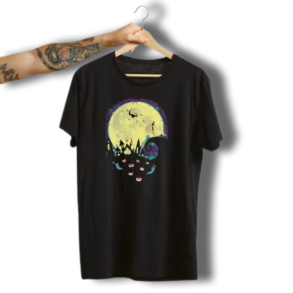 Jack Zero Moonlit Halloween Scene With Ghostly Pumpkins T Shirt t shirt 1