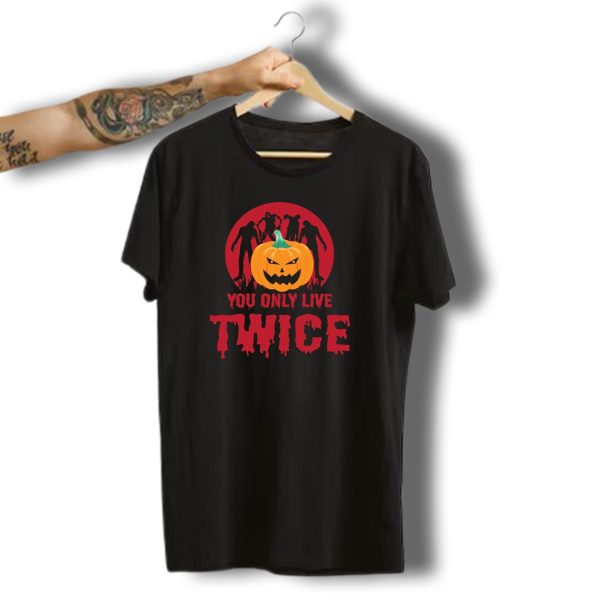 Jackolantern You Only Live Twice Scary Ghost Zombie Pumpkin Halloween T Shirt t shirt 1