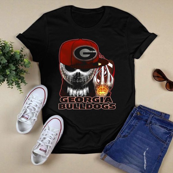 Jackskull Georgia Bulldogs Halloween Football Fanatic T Shirt 1