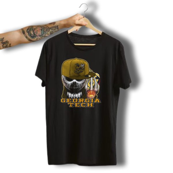 Jackskull Georgia Tech Yellow Jackets Skeleton Skull Halloween T Shirt 1 t shirt 1