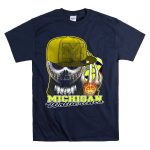 Jackskull Michigan Wolverines Halloween Skull With Wolverine Colors And Cap T-Shirt