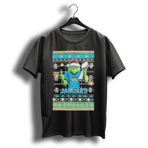 Jacksonville Jaguars Grinch Christmas Super Bowl Trophy Ugly Christmas T-Shirt