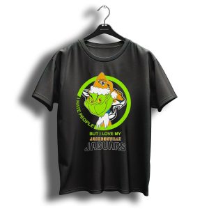 Jacksonville Jaguars Grinch I Hate People But Love My Favorite Football Team Christmas T-Shirt