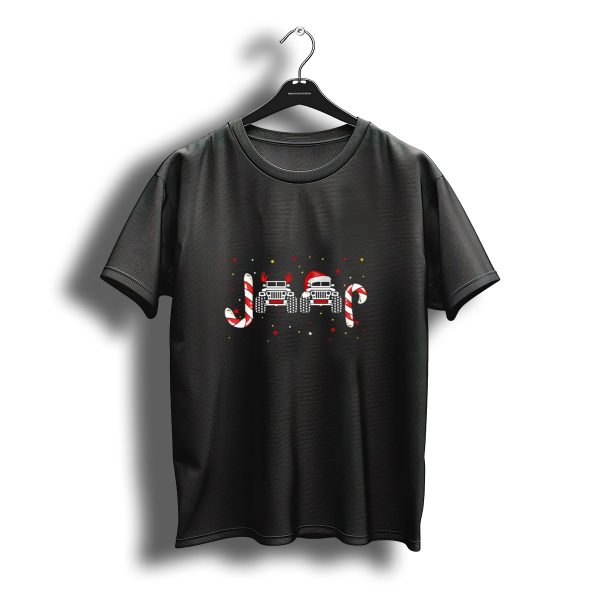 Jeep Christmas Candy Cane Reindeer Antlers Santa Hat T Shirt t shirt 1