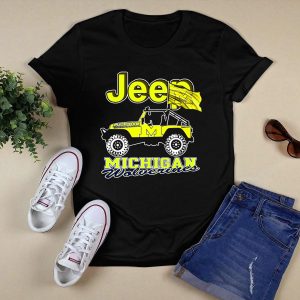 Jeep Michigan Wolverines Flag T-Shirt