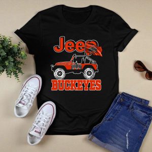 Jeep Ohio State Buckeyes Red Flag Logo Adventure T Shirt