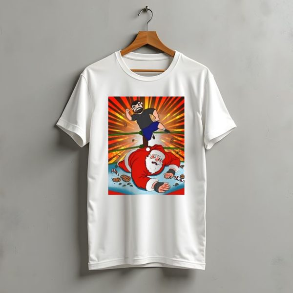 Jess Jeckel Wrestling Santa Christmas Of Carnage Cookies Candy Canes Ring Explosion T Shirt t shirt 1
