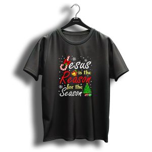 Jesus Is The Reason For The Season Candy Cane Christmas Tree T-Shirt
