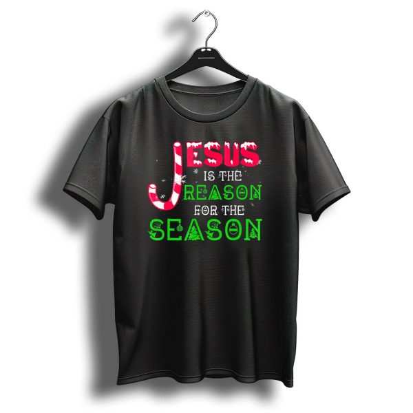 Jesus Is The Reason For The Season Christmas Candy Cane Snowflakes T Shirt 1 t shirt 1