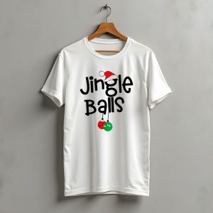Jingle Balls Christmas Santa Hat Red Green Ornaments T-Shirt