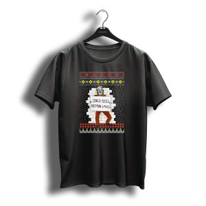 Jingle Bells Batman Smells Joker In Santa Hat Ugly Christmas T-Shirt