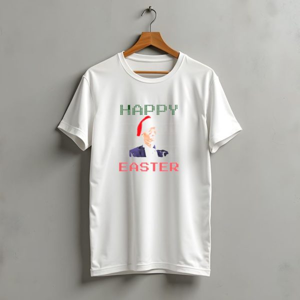 Joe Biden Happy Easter Ugly Christmas Sweater Santa Hat T Shirt t shirt 1