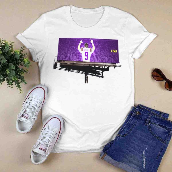 Joe Burreaux LSU Tigers Number 9 Football Fan Spirit T Shirt 0
