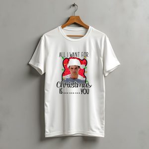 Joe Goldberg Santa Hat All I Want For Christmas Is You Christmas Lights T-Shirt