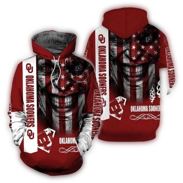 Joker With Flag American Oklahoma Sooners AOP Hoodie 1