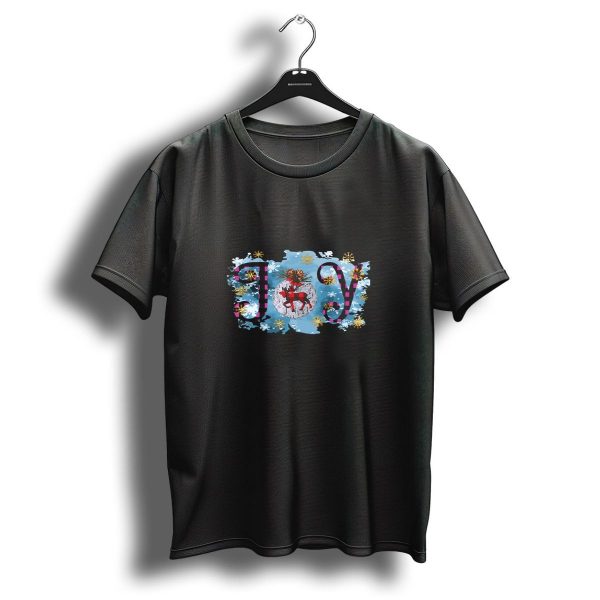 Joy Plaid Christmas Reindeer Snowflakes Pinecones T Shirt 1 t shirt 1