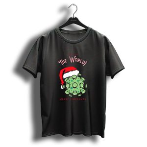 Joy To The World Merry Christmas Santa Hat Virus T Shirt